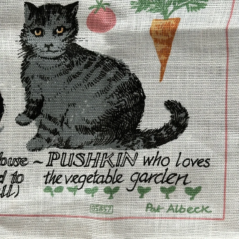 Cats From National Trust Properties Linen Tea Towel
